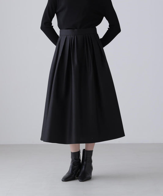 BLACK LABEL 絲毛斜紋布 喇叭半身裙