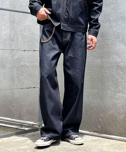 cian denim 寬鬆直筒牛仔褲