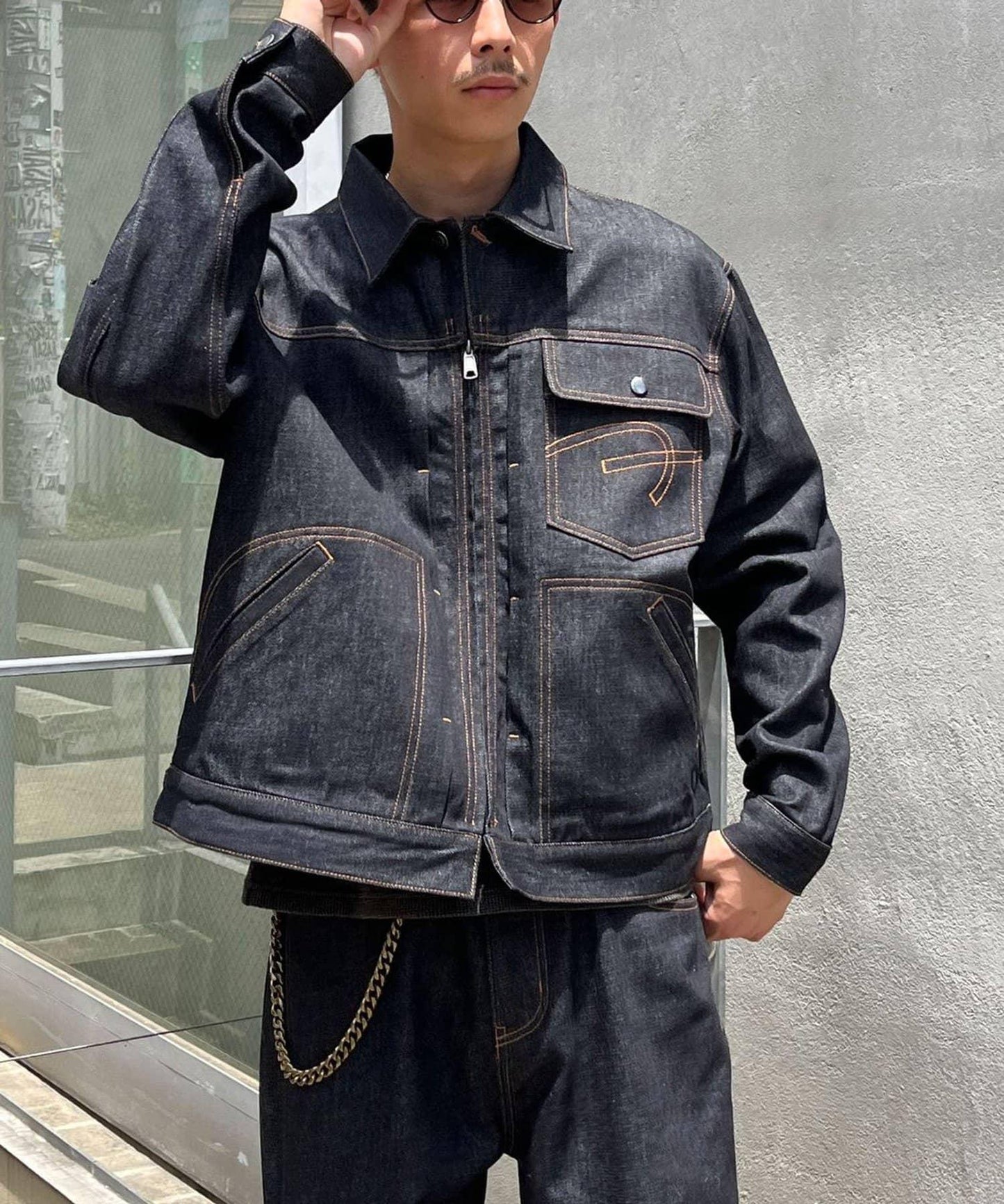cian denim 剪裁牛仔夾克