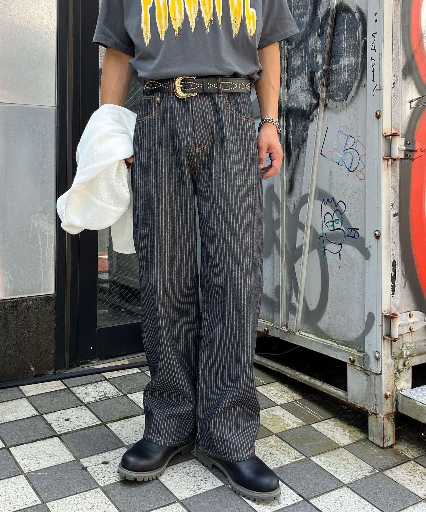 cian denim 寬鬆直筒牛仔褲