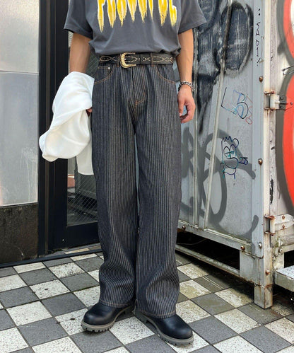 cian denim 寬鬆直筒牛仔褲