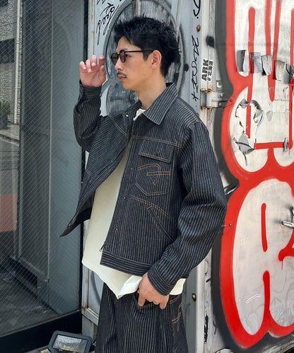 cian denim 剪裁牛仔夾克