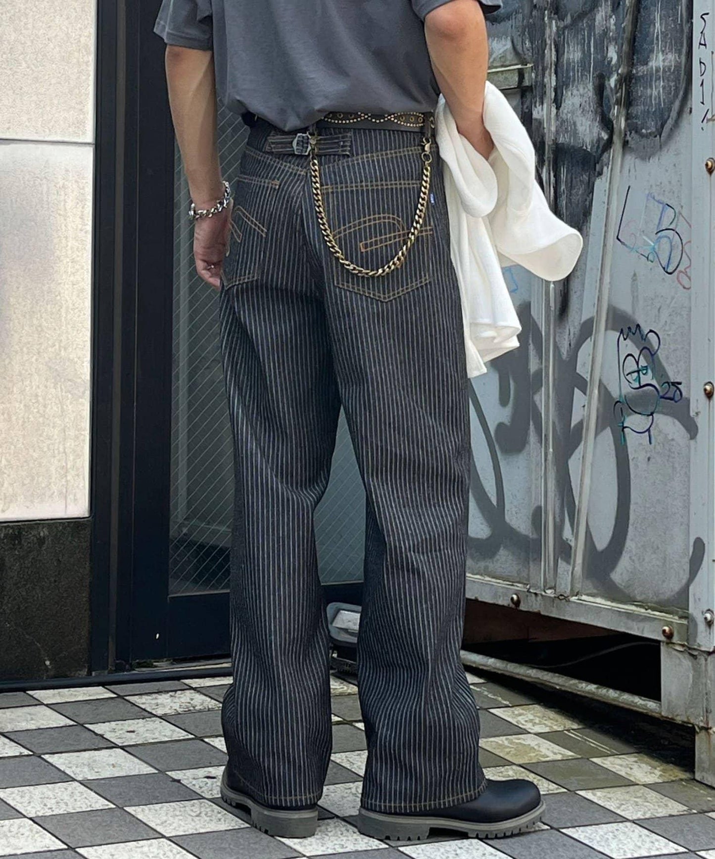cian denim 寬鬆直筒牛仔褲