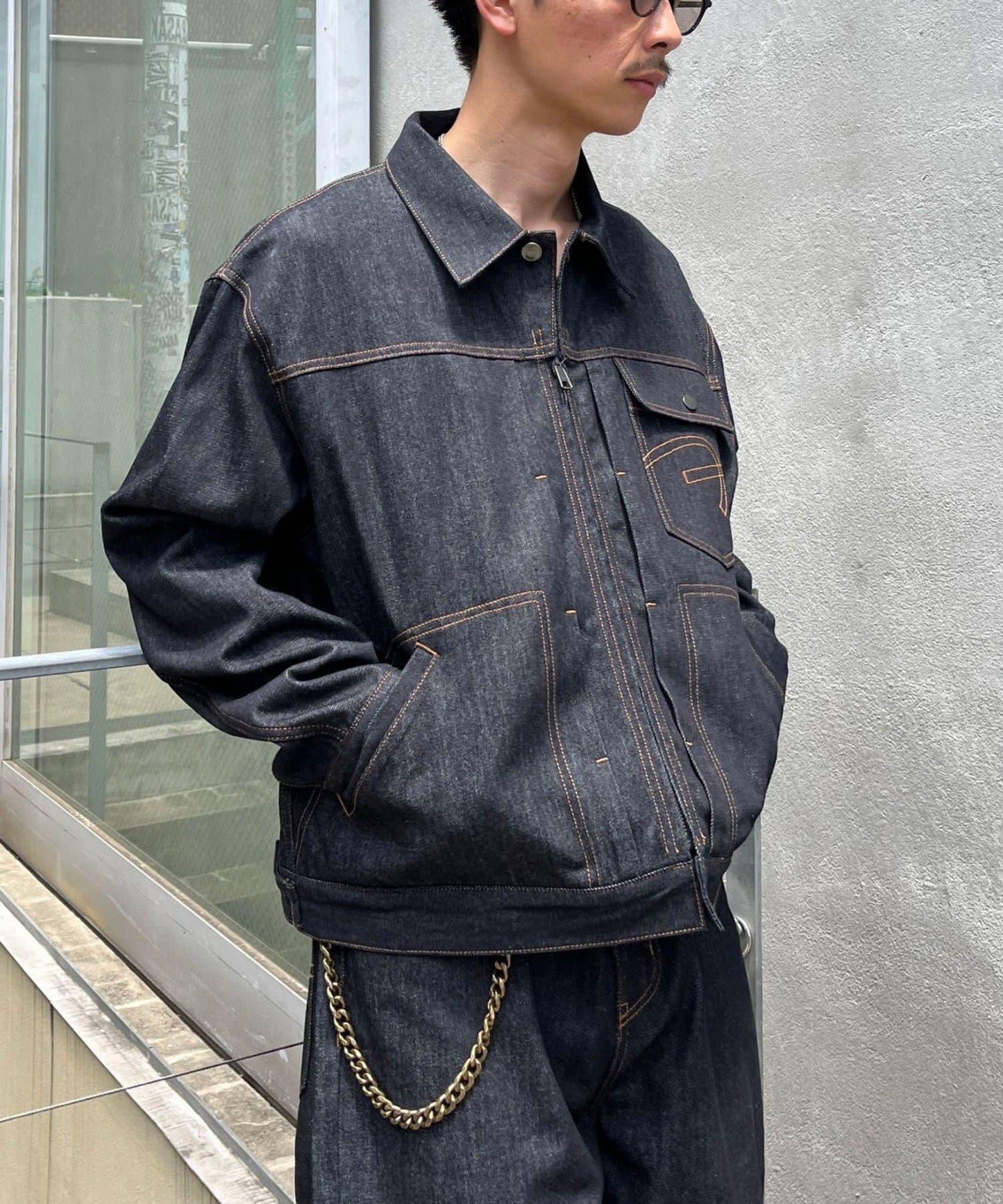 cian denim 剪裁牛仔夾克