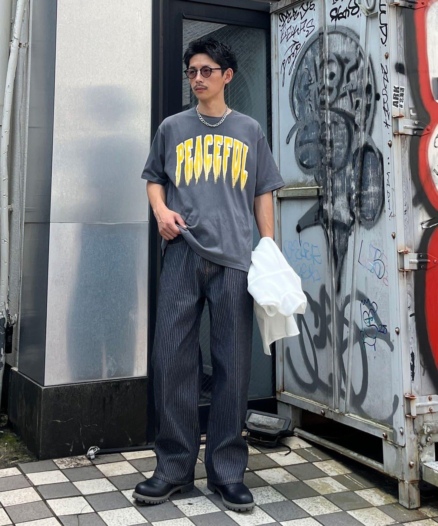 cian denim 寬鬆直筒牛仔褲