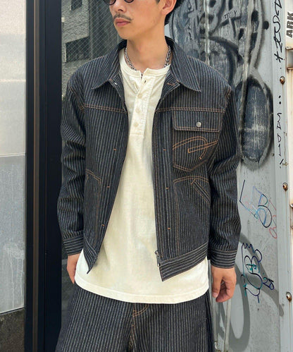 cian denim 剪裁牛仔夾克