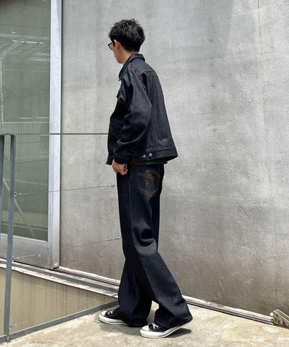 cian denim 寬鬆直筒牛仔褲