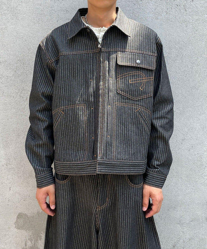cian denim 剪裁牛仔夾克