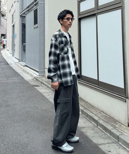 漸變格紋兩穿襯衫