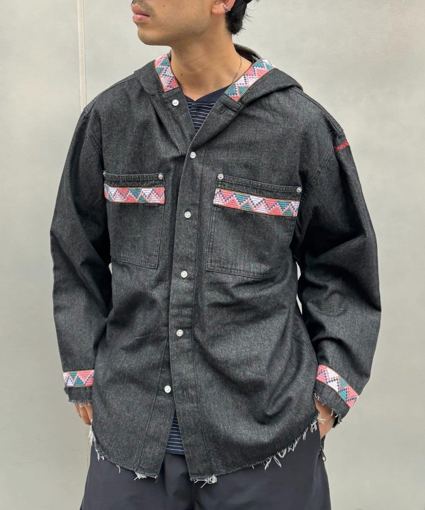 SOUNDS GOOOOD 提花織帶牛仔襯衫