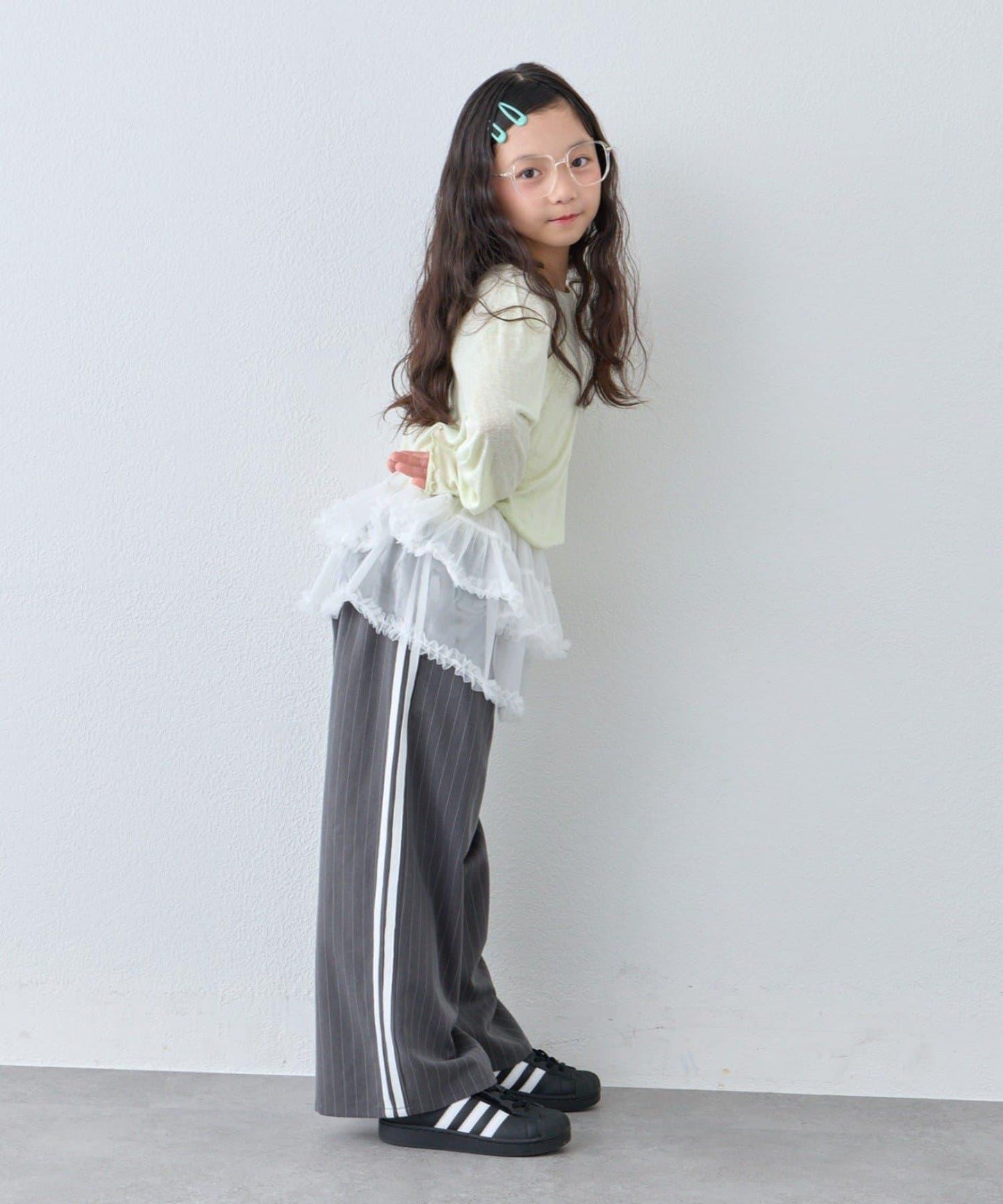 【KIDS】側邊條紋西裝褲