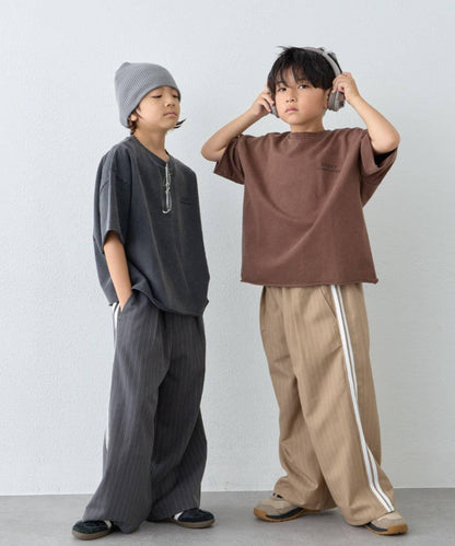 【KIDS】側邊條紋西裝褲