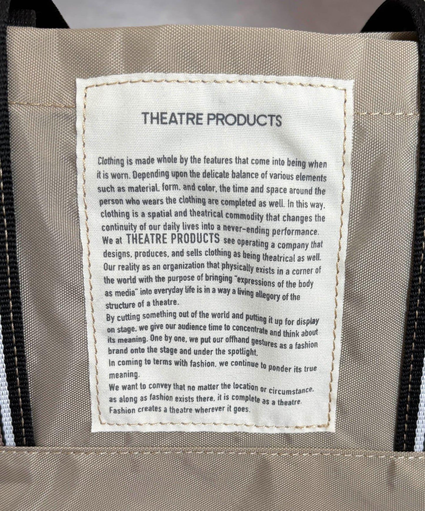 THEATRE PRODUCTS 徽標織帶托特包