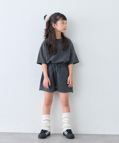 【KIDS】做舊工藝後背Logo五分袖套裝