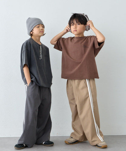 【KIDS】做舊工藝後背Logo五分袖套裝