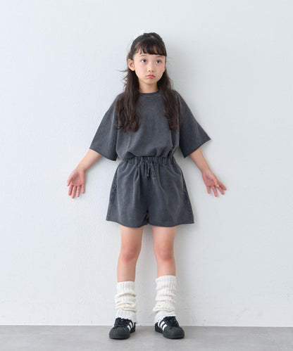 【KIDS】做舊工藝後背Logo五分袖套裝