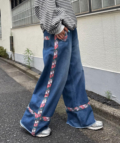 SOUNDS GOOOOD 提花織帶牛仔褲