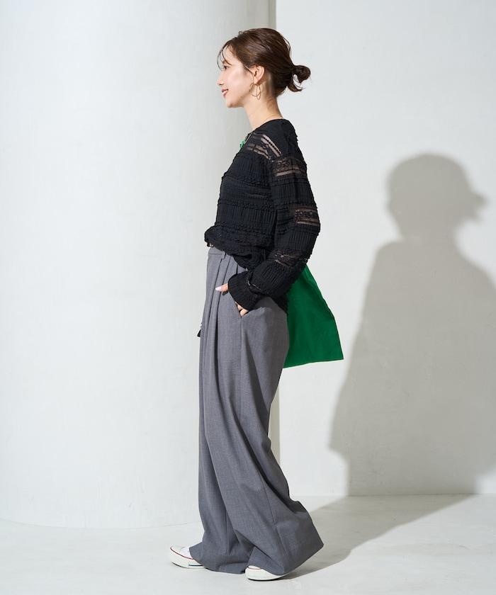 花朵 荷葉邊 條紋 蕾絲 上衣