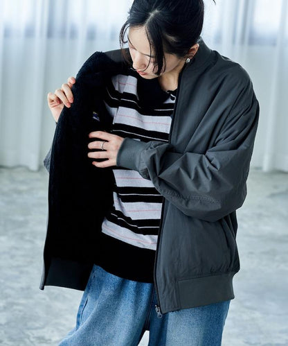 尼龍抓絨雙面穿MA-1夾克