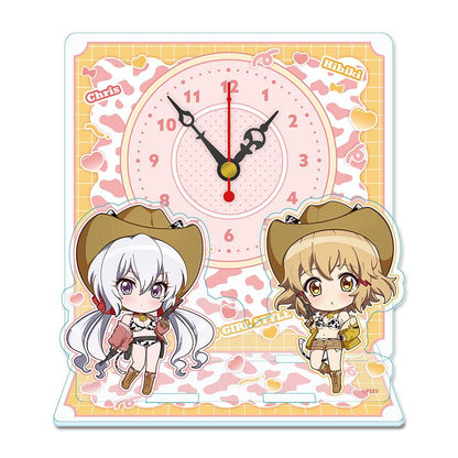 戰姬絕唱Symphogear XV 迷你亞克力座鐘 立花響&雪音克莉絲 牛仔女郎ver.