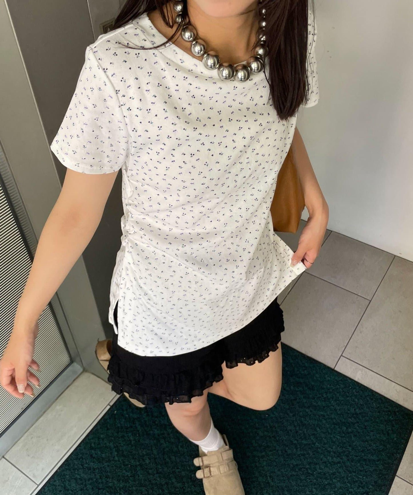Ciaopanic 小碎花側邊紐扣上衣