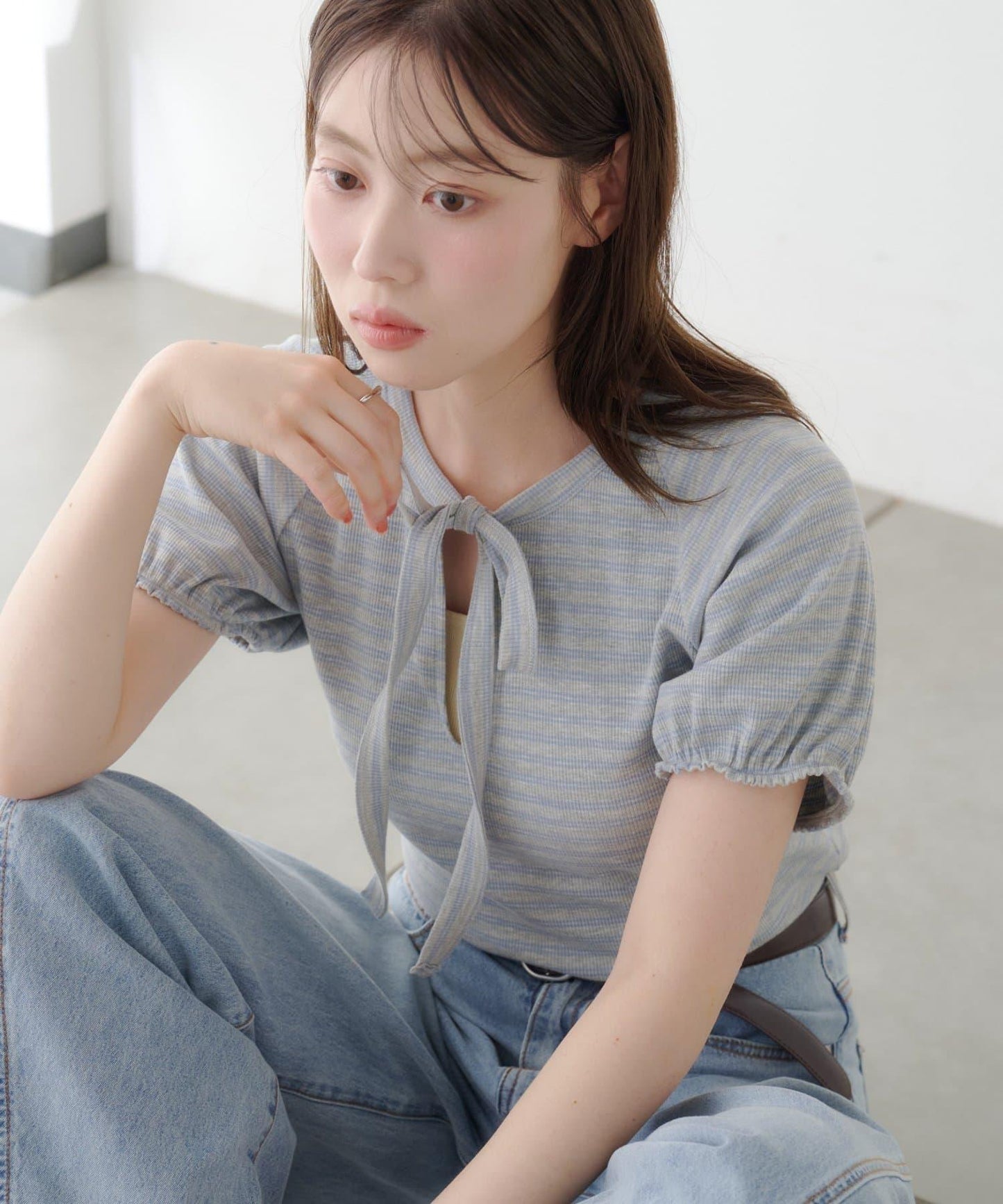 Kastane 蝴蝶結條紋T恤