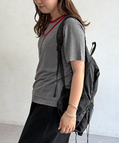 坦克背心套裝竹節棉短袖套頭衫