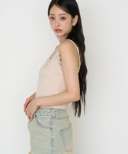 RAY CASSIN 帶胸墊蕾絲吊帶背心