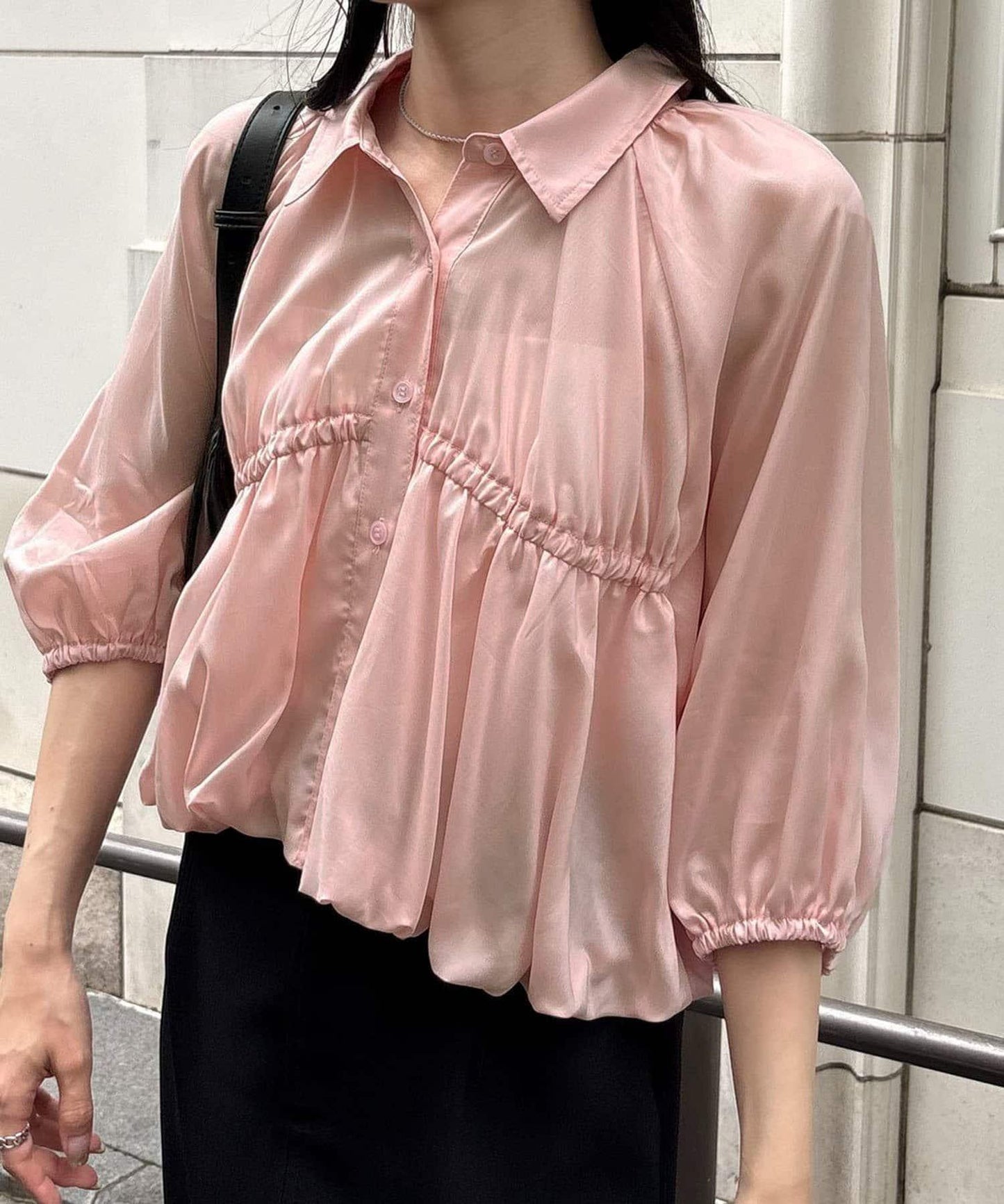 CAPRICIEUX LE'MAGE 氣球短款透視襯衫
