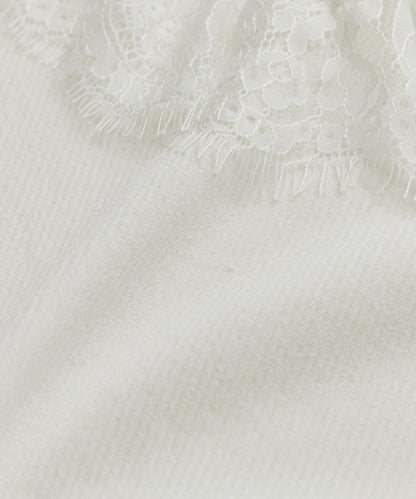 【La boutique BonBon】UV防曬單肩蕾絲荷葉邊針織衫