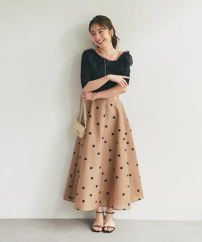 【La boutique BonBon】UV防曬單肩蕾絲荷葉邊針織衫