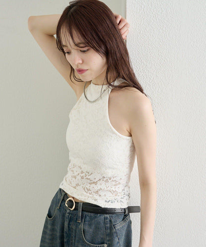 26AW 帶胸墊蕾絲美式無袖吊帶背心