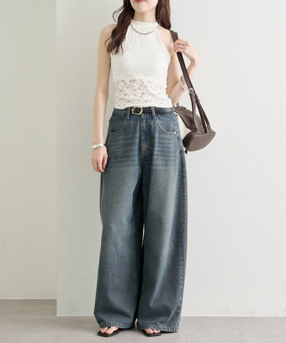 26AW 帶胸墊蕾絲美式無袖吊帶背心