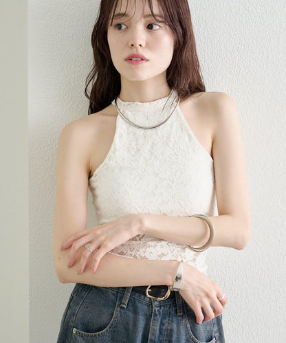 26AW 帶胸墊蕾絲美式無袖吊帶背心