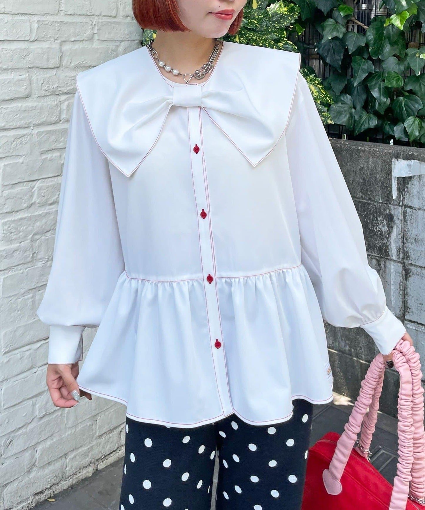 HELLO.SANFRANCISCO 蝴蝶結大翻領襯衫
