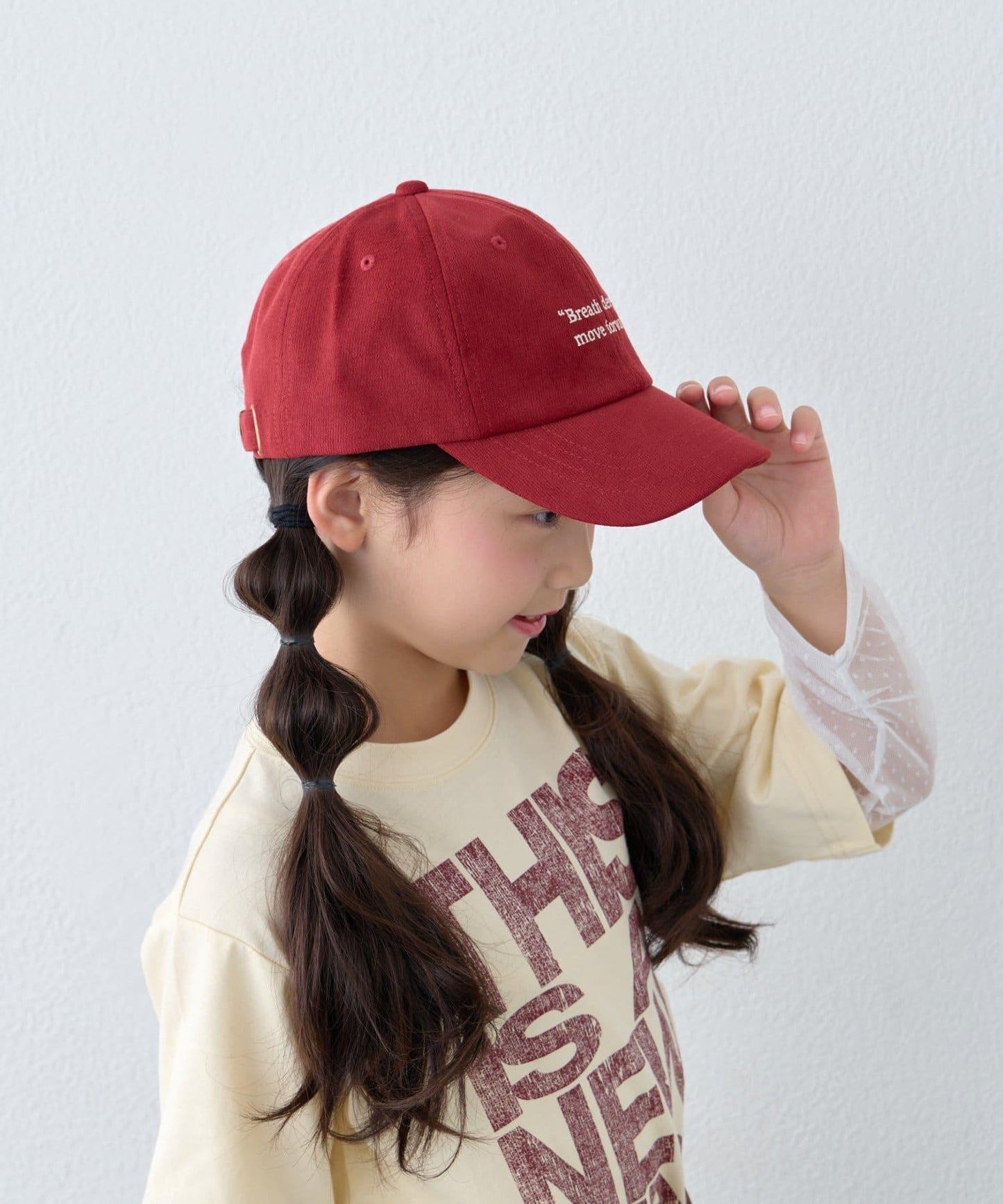【KIDS】兒童加絨斜紋布Logo棒球帽