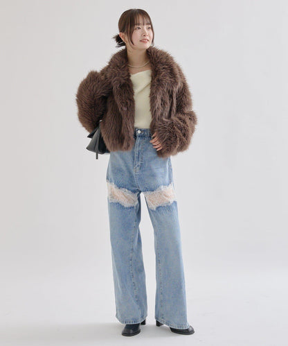 26AW 短款仿皮草外套