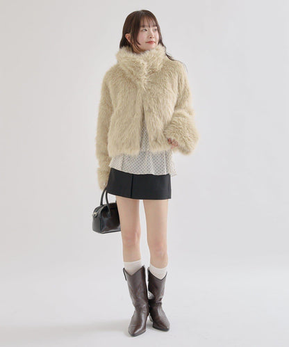 26AW 短款仿皮草外套
