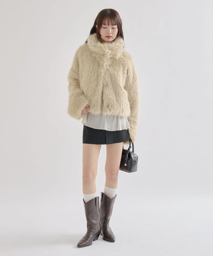 26AW 短款仿皮草外套