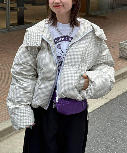 【アウター総選挙2026対象アイテム】 波點格紋拼色蝙蝠袖泡泡袖夾克