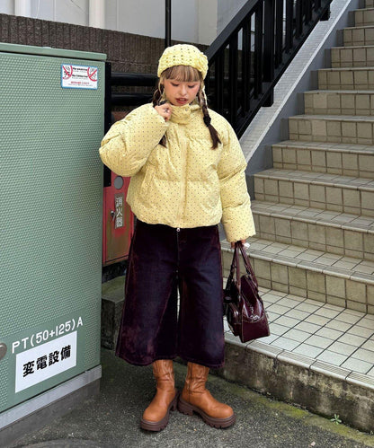 【アウター総選挙2026対象アイテム】 波點格紋拼色蝙蝠袖泡泡袖夾克