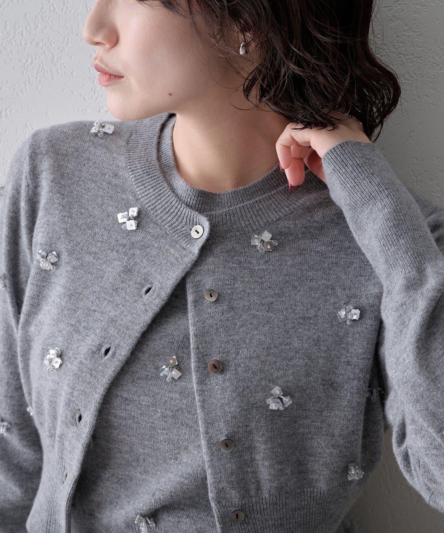 串珠刺繡針織開衫