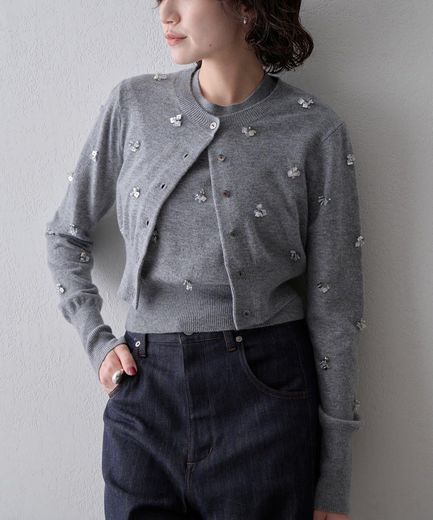 串珠刺繡針織開衫