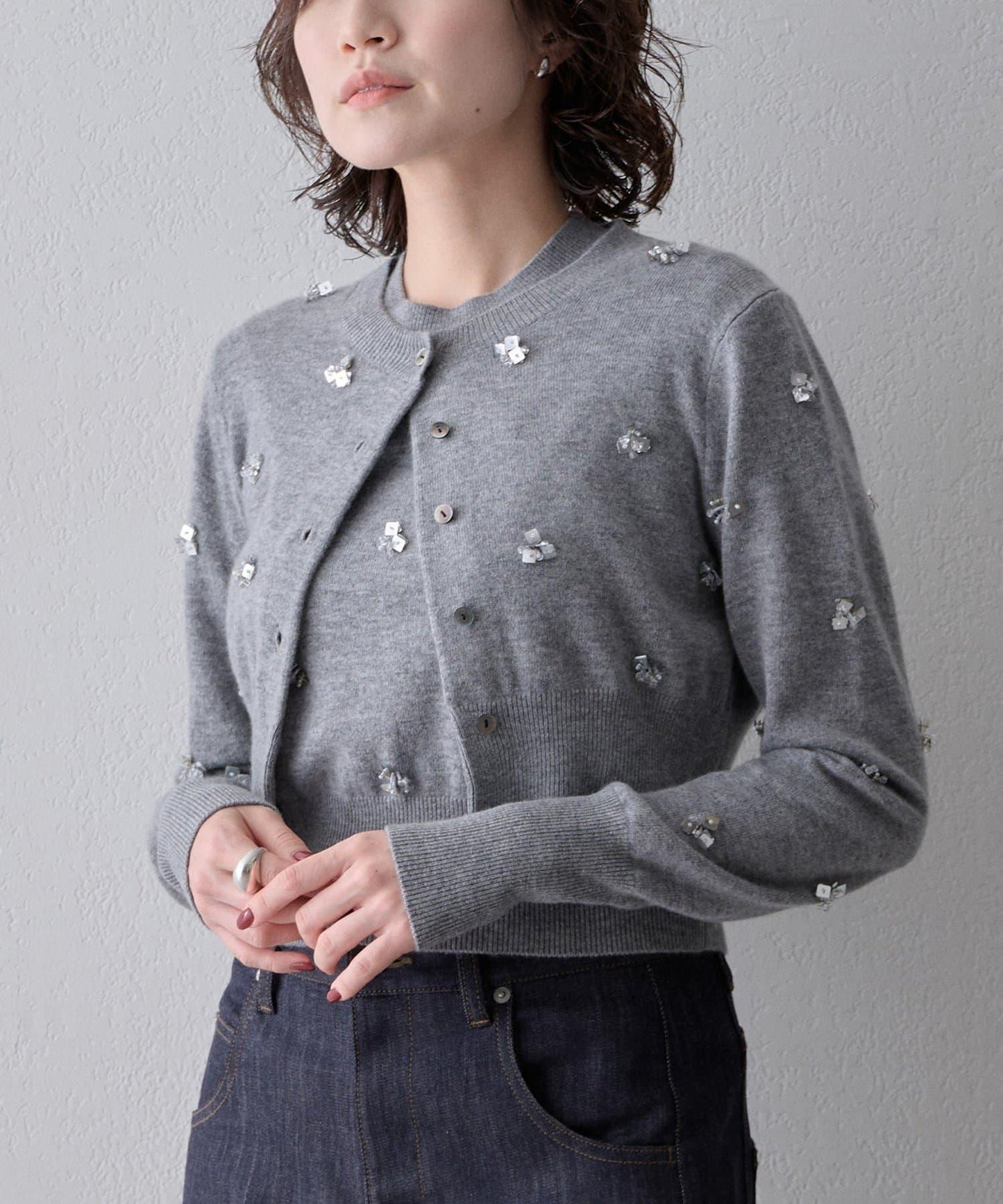 串珠刺繡針織開衫