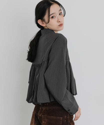 褶皺泡泡袖襯衫