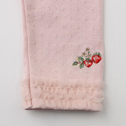 野草莓刺繡九分打底褲