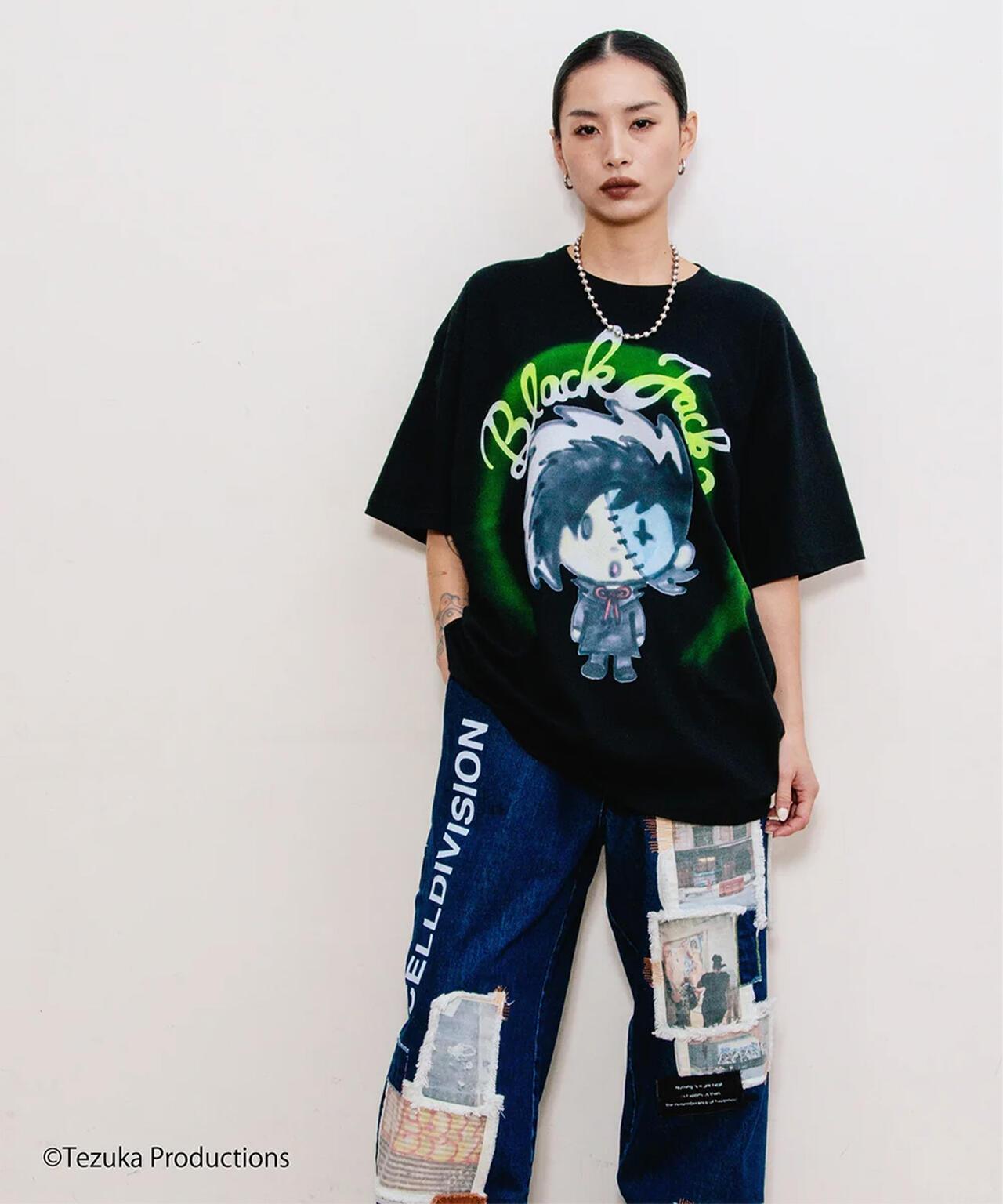 guernika/ゲルニカ/Thumb Doll Spray Tshirt/黑傑克