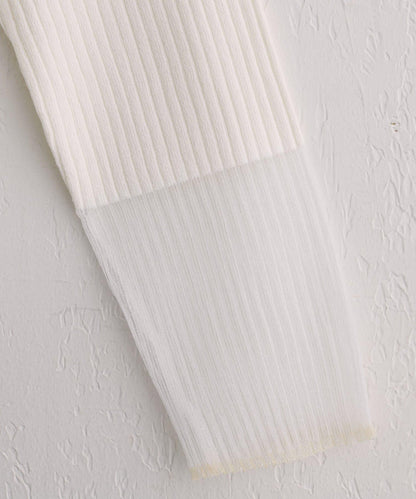 袖口透視羅紋針織衫