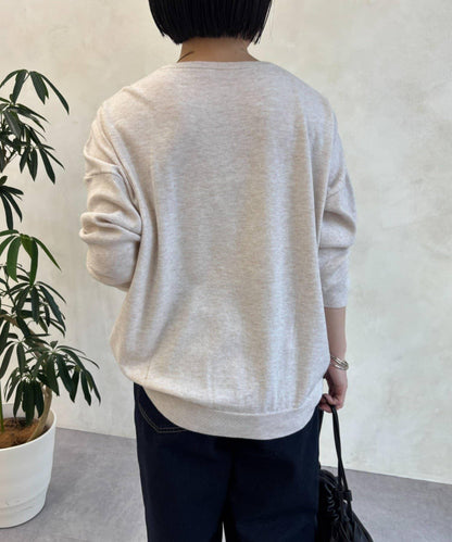 蜜桃絨拼接針織衫