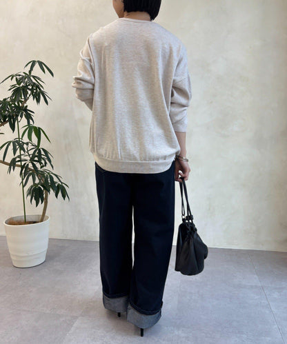 蜜桃絨拼接針織衫